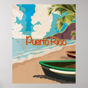 Póster Poster de Viajes Vintage de Puerto Rico