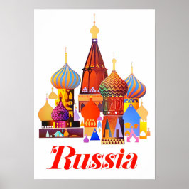 Póster Poster de viajes vintage de Rusia