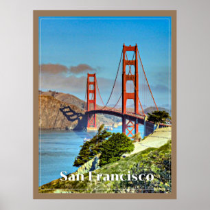 Póster Poster de viajes vintage de San Francisco