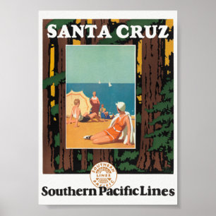 Póster Poster de Viajes Vintage de Santa Cruz 1926