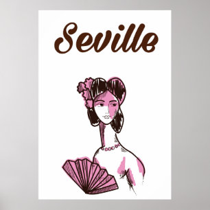 Póster Poster de viajes vintage de Sevilla