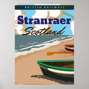 Póster Poster de viajes vintage de Stranraer Scotland