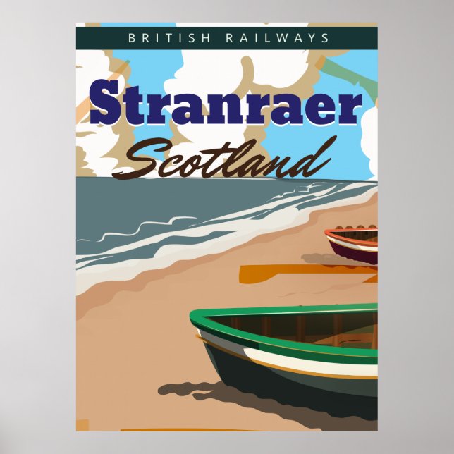 Póster Poster de viajes vintage de Stranraer Scotland (Frente)