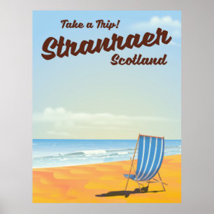 Póster Poster de viajes vintage de Stranraer Scotland