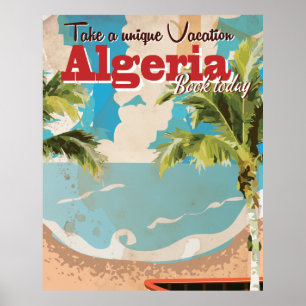 Póster Poster de Viajes Vintage de vacaciones de Argelia.