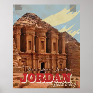 Póster Poster de Viajes Vintage de vacaciones de Jordania