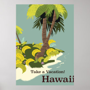 Póster Poster de viajes Vintage de Vacation Hawaii
