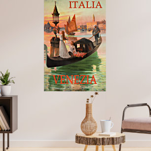Póster Poster de viajes vintage de Venecia Italia