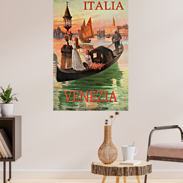 Póster Poster de viajes vintage de Venecia Italia (Salón 3)
