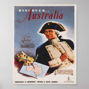 Póster Poster de Viajes Vintage Discover Australia