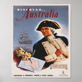 Póster Poster de Viajes Vintage Discover Australia
