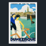 Póster Poster de Viajes Vintage Dunkerque Harbor Francia<br><div class="desc">Impresión de reproducción de un poster de viajes vintage Art Deco que promueve el turismo a través del puerto de Dunkerque en el norte de Francia. Esta impresión art-deco ha sido remodelada digitalmente para resaltar los colores originales,  aún mejor y arreglar tantas imperfecciones como sea posible.</div>