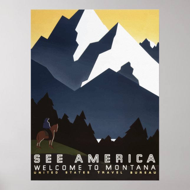 Póster Poster de Viajes Vintage - Estados Unidos (Frente)