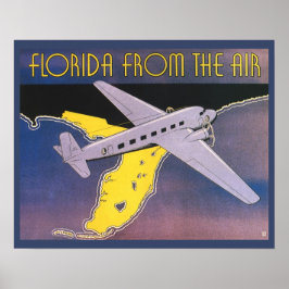 Póster Poster de Viajes Vintage, Florida desde avión