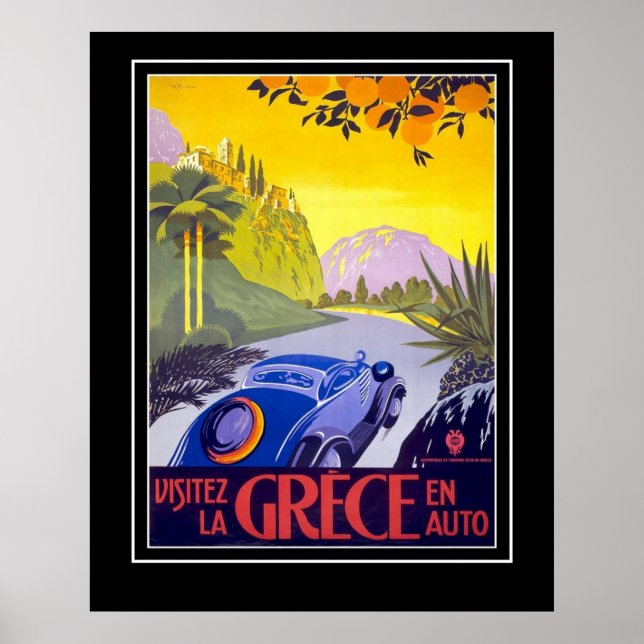 Póster Poster de Viajes Vintage Grecia Gran Tamaño (Frente)
