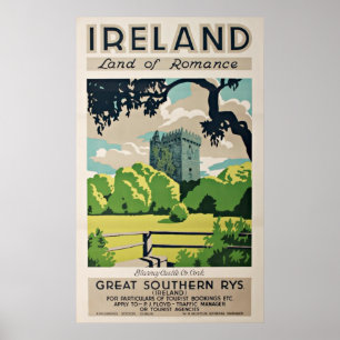 Póster Poster de Viajes Vintage Ireland Blarney Castle