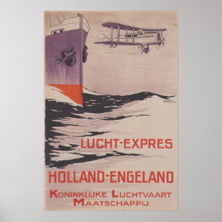 Póster Poster de Viajes Vintage KLM Lucht-Express Poster