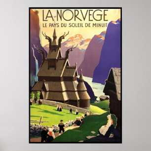 Póster Poster de Viajes Vintage Noruega