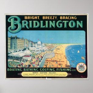 Póster Poster de Viajes Vintage para Bridlington, Inglate