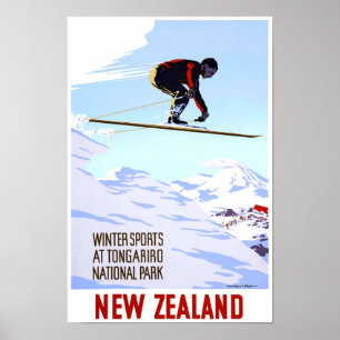 Póster Poster de Viajes Vintage para Deportes de Invierno