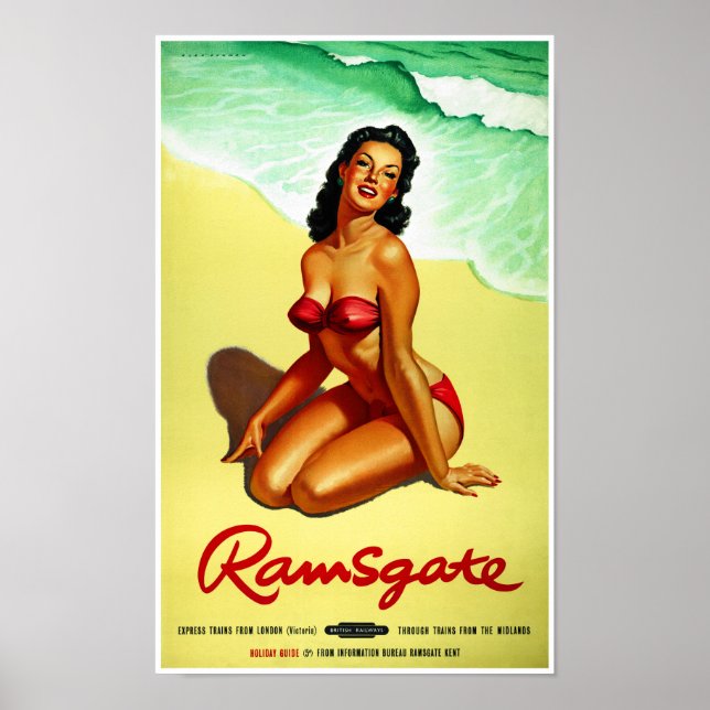 Póster Poster de Viajes Vintage Restaurado de Inglaterra  (Frente)
