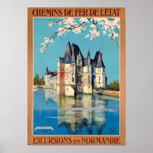 Póster Poster de Viajes Vintage restaurado en Francia Nor