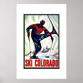 Póster Poster de Viajes Vintage Ski Colorado