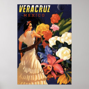 Póster Poster de Viajes Vintage - Veracruz México