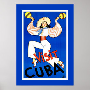 Póster Poster de Viajes Vintage "Visita Cuba"