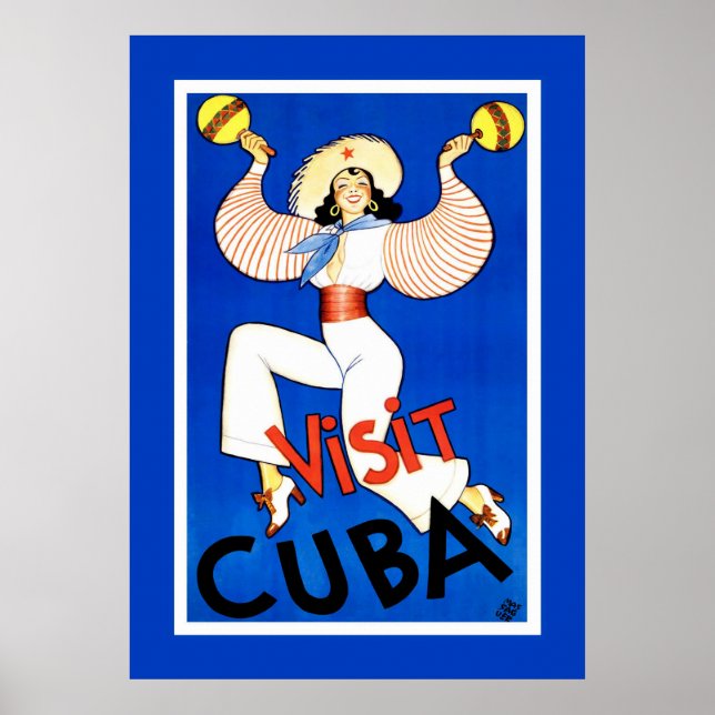 Póster Poster de Viajes Vintage "Visita Cuba" (Frente)