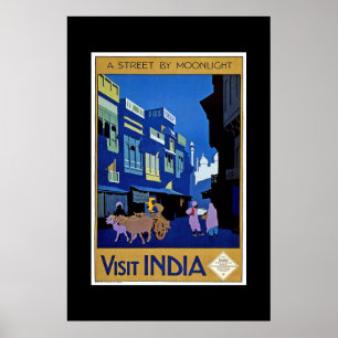 Póster Poster de Viajes Vintage visita India
