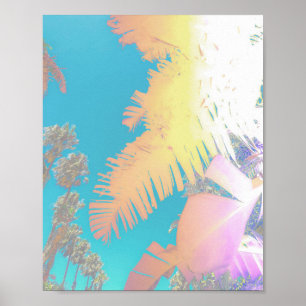 Póster Poster de vibraciones tropicales de palmeras posit