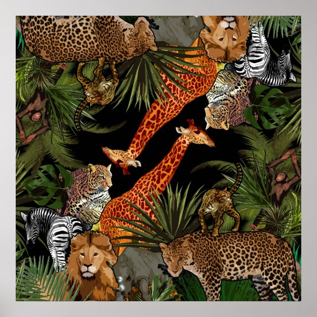 Póster Poster de vida salvaje de África (Frente)