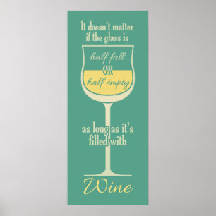 Póster Poster de vidrio de vino blanco