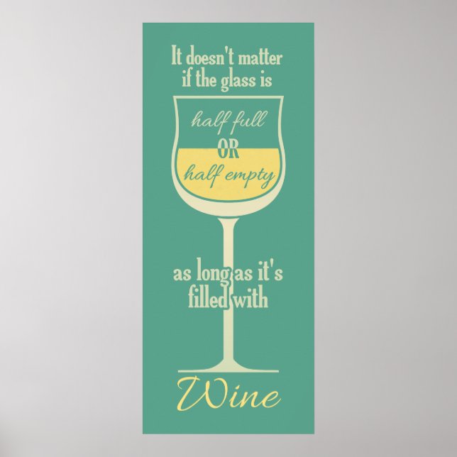 Póster Poster de vidrio de vino blanco (Frente)