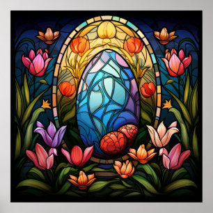 Póster Poster de vidrio manchado de Pascua