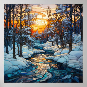 Póster Poster de vidrio templado de invierno
