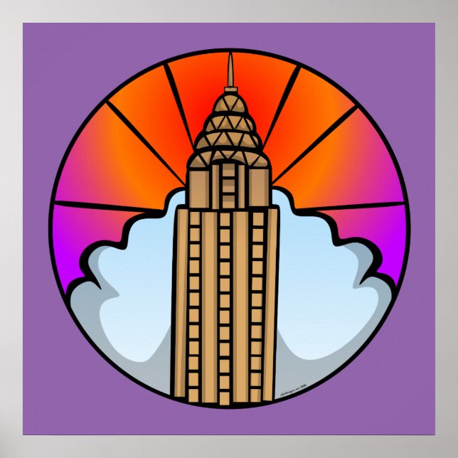 Póster Poster de vidrio templado de NYC Skyscraper (Frente)