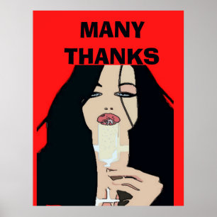 Póster Poster de vino de estilo moderno, muchas gracias