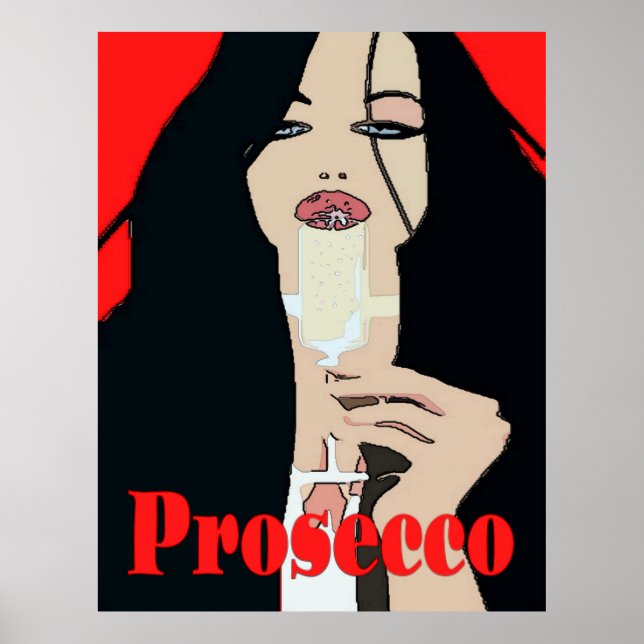 Póster Poster de vino de estilo moderno, Prosecco (Frente)