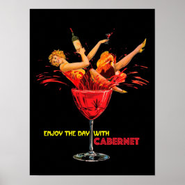 Póster Poster de vino. Disfruta El Día Con Cabernet.