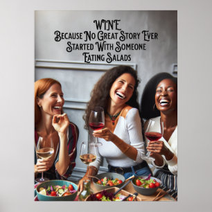 Póster Poster de Vino para Mujeres, Funny Wine Wall Art,