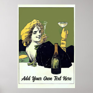 Póster Poster de vinos del siglo XIX personalizado