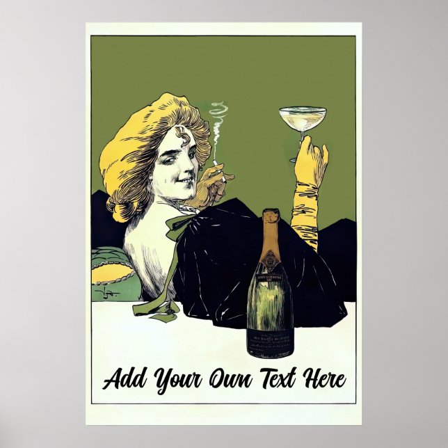Póster Poster de vinos del siglo XIX personalizado (Frente)