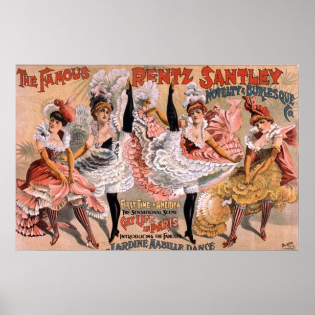 Póster Poster de Vintage de Can Can Can Dancing Chicas (Frente)