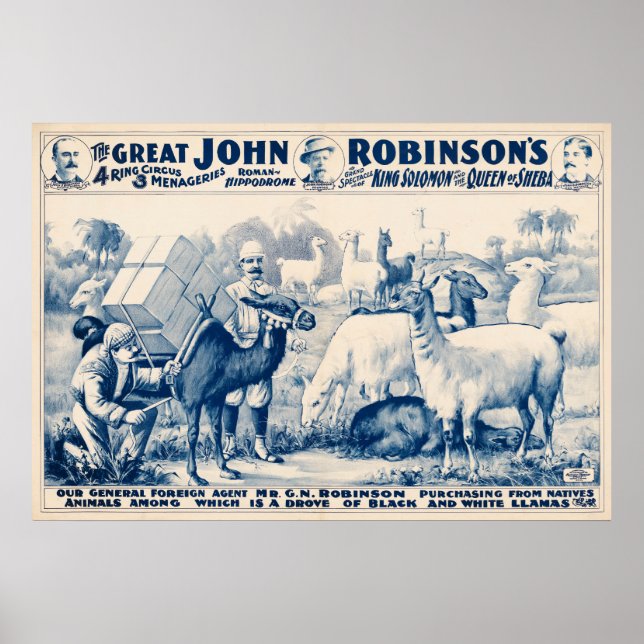 Póster Poster de Vintage John Robinson Circus (Frente)