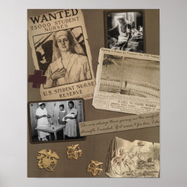 Póster Poster de Vintage Nurse Scrapbook