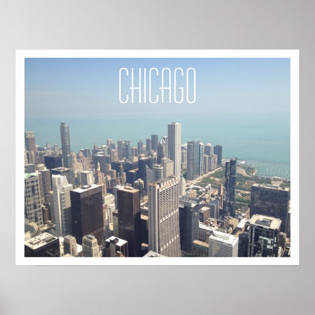 Póster Poster de Vista Aérea de Chicago (Frente)