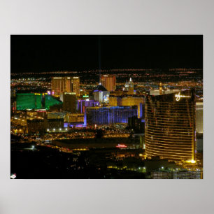 Póster Poster de vista aérea de la franja de Las Vegas