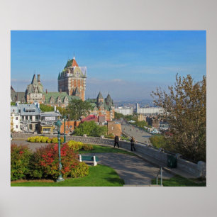 Póster Poster de vista de ciudad antigua de Quebec